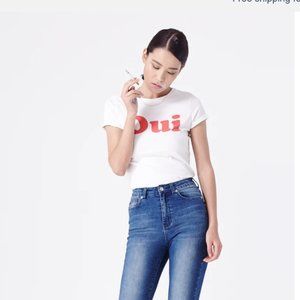 L'ecole Des Femmes Oui & Non Tee, White, Sz L